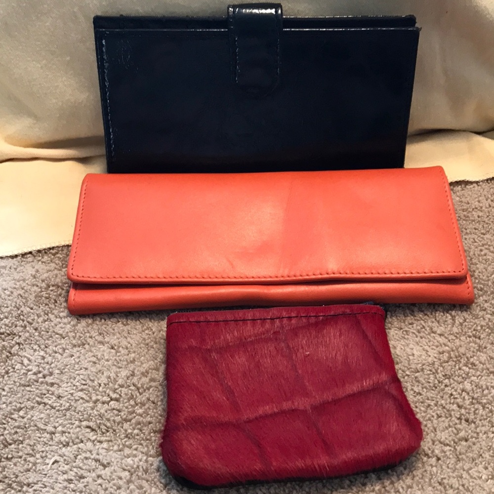 Two wallets and a coin purse